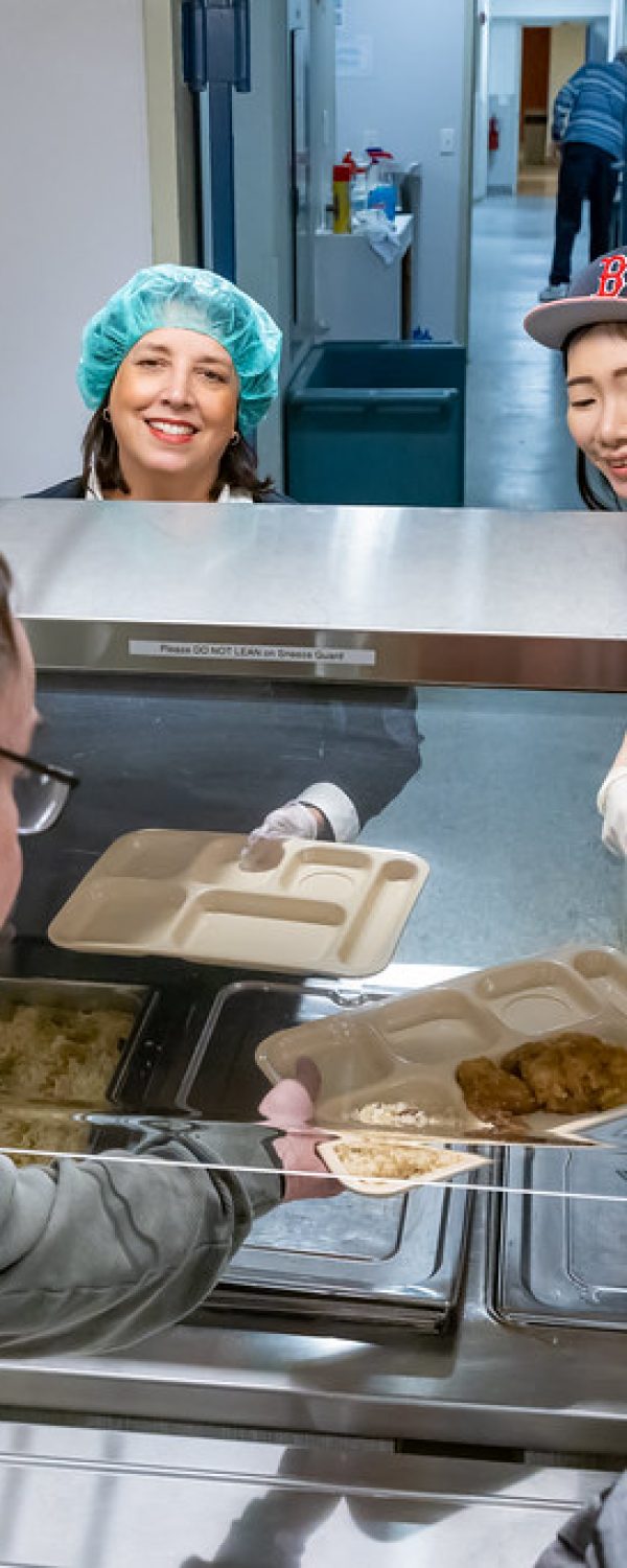 Lt. Governor Driscoll serves food at New England Center and Home for Veterans